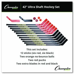 Champion Sports Ultra Shaft Hockey Set, Twelve 42