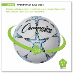 Champion Sports VIPER Soccer Ball, No. 5. Size, 8.5