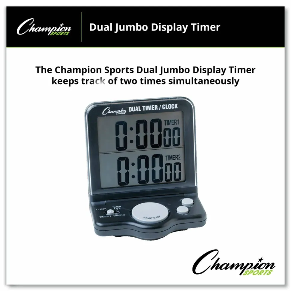 Champion Sport Dual-Display Timer, Black