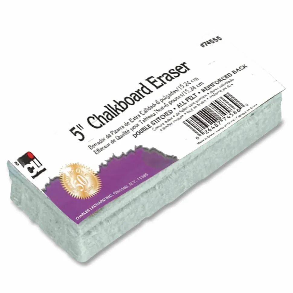 Charles Leonard 5-Inch Eraser, 5" x 2" x 1", White