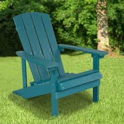 Charlestown Commercial All-Weather Poly Resin Wood Adirondack Chair in Sea Foam