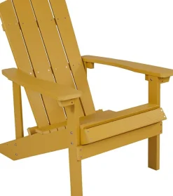 Charlestown Commercial All-Weather Poly Resin Wood Adirondack Chair in Yellow