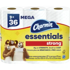 Charmin Essentials Strong Mega 2-Ply Toilet Paper Rolls, 4