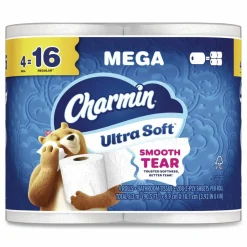 Charmin Ultra Soft Bathroom Tissue, Mega Roll, Septic Safe, 2-Ply, White, 208 Sheets/Roll, 4 Rolls/Pack, 8 Packs/Carton