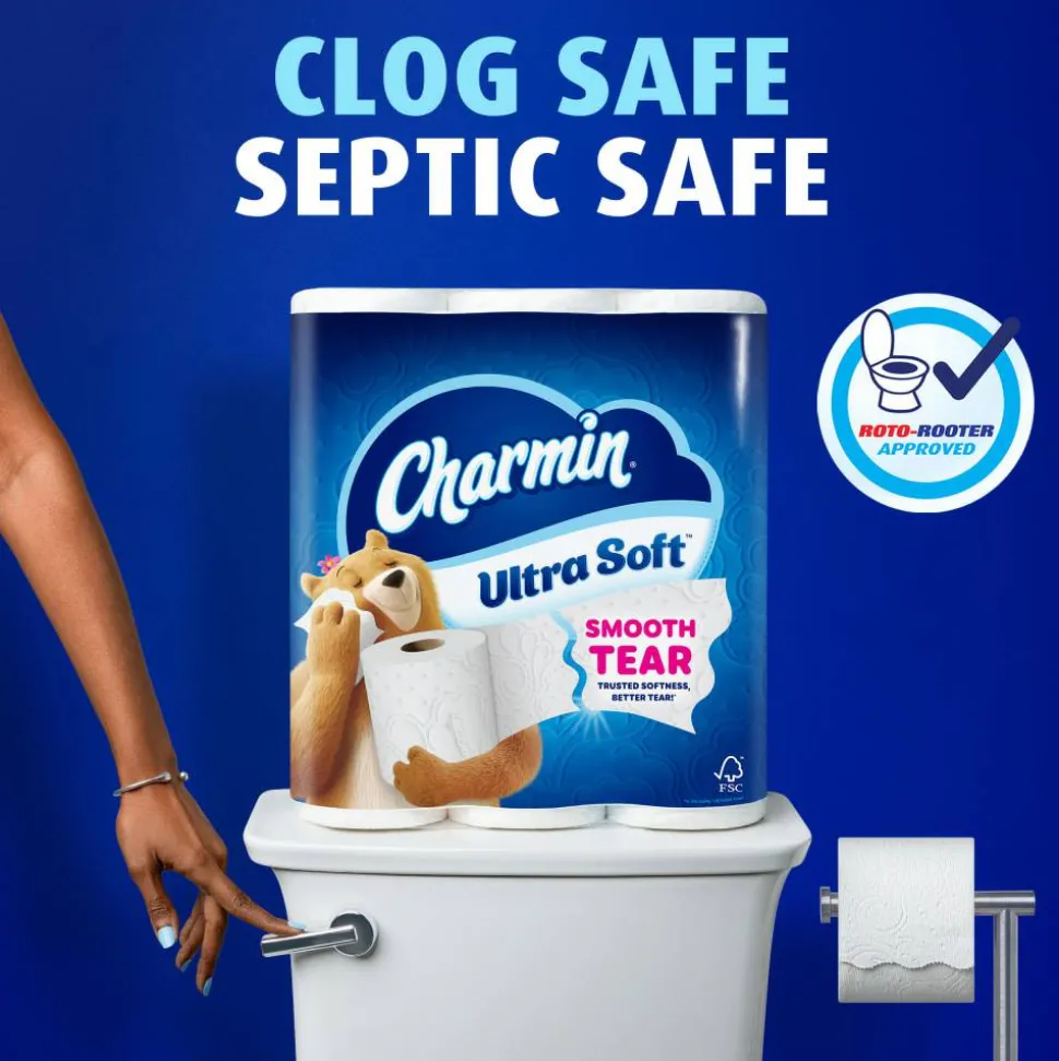 Charmin Ultra Soft 2-Ply Toilet Paper Mega Rolls, 208 Sheets Per Roll/69', Pack Of 16 Rolls
