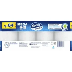 Charmin Ultra Soft 2-Ply Toilet Paper Mega Rolls, 208 Sheets Per Roll/69', Pack Of 16 Rolls