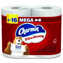 Charmin Ultra Strong Bathroom Tissue, Septic Safe, 2-Ply, White, 220 Sheets/Roll, 4 Rolls/Pack, 8 Packs/Carton