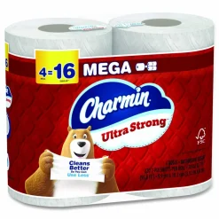 Charmin Ultra Strong Bathroom Tissue, Septic Safe, 2-Ply, White, 220 Sheets/Roll, 4 Rolls/Pack, 8 Packs/Carton
