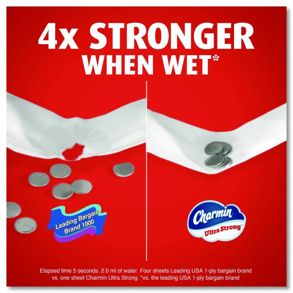 Charmin Ultra Strong Bathroom Tissue, Septic Safe, 2-Ply, White, 220 Sheets/Roll, 4 Rolls/Pack, 8 Packs/Carton