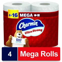 Charmin Ultra Strong Bathroom Tissue, Septic Safe, 2-Ply, White, 220 Sheets/Roll, 4 Rolls/Pack, 8 Packs/Carton