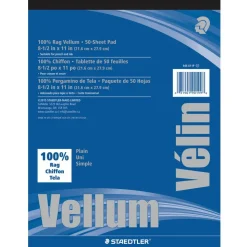 Chartpak Clearprint Plain Vellum Paper, 8 1/2" x 11", White, Pack Of 50 Sheets