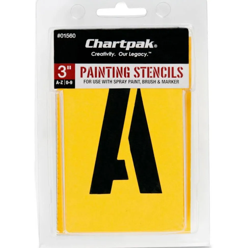 Chartpak Pickett Painting Stencils, Numbers/Letters, 3"