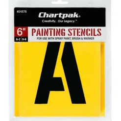 Chartpak Pickett Painting Stencils, Numbers/Letters, 6"