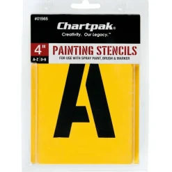 Chartpak Pickett Painting Stencils, Numbers/Letters, 4"