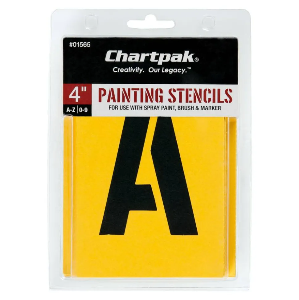 Chartpak Pickett Painting Stencils, Numbers/Letters, 4"