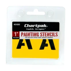 Chartpak Pickett Painting Stencils, Numbers/Letters, 1"