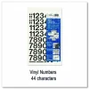 Chartpak Permanent Adhesive Vinyl Numbers, 44 (Numbers) Shape, Self-adhesive, 1"H x 12"L, Black, Vinyl, 1 / Pack