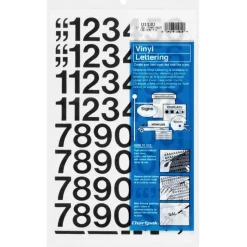 Chartpak Permanent Adhesive Vinyl Numbers, 44 (Numbers) Shape, Self-adhesive, 1