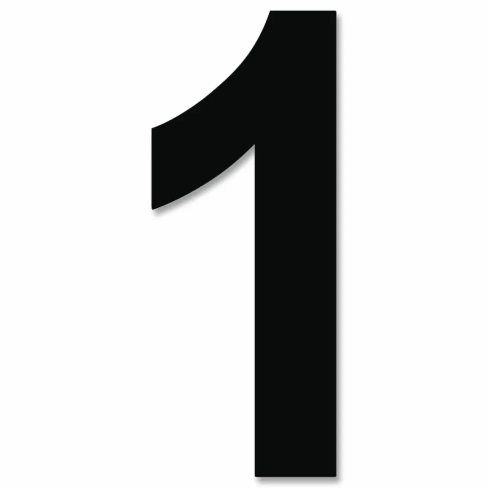 Chartpak Permanent Adhesive Vinyl Numbers, 44 (Numbers) Shape, Self-adhesive, 1"H x 12"L, Black, Vinyl, 1 / Pack