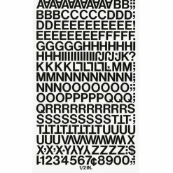 Chartpak Pickett Vinyl Letters and Numbers, 1/2", Black, Pack Of 179