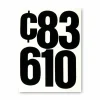 Chartpak Press-On Vinyl Self-Adhesive Numbers, 6" Tall, Black Characters, 21/Pack