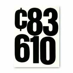 Chartpak Press-On Vinyl Self-Adhesive Numbers, 6" Tall, Black Characters, 21/Pack