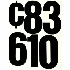 Chartpak Press-On Vinyl Self-Adhesive Numbers, 6" Tall, Black Characters, 21/Pack
