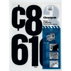 Chartpak Press-On Vinyl Self-Adhesive Numbers, 6