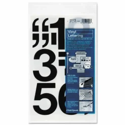 Chartpak Press-On Vinyl Self-Adhesive Numbers, 3" Tall, Black Characters, 10/Pack