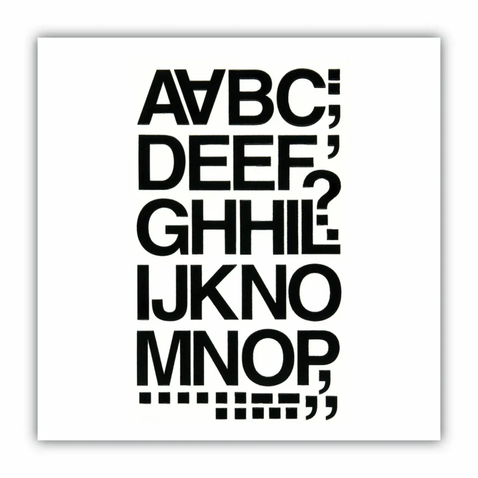 Chartpak Vinyl Helvetica Style Letters/Numbers - 10, 35 (Numbers, Capital Letter, Symbols) Shape - Self-adhesive - 1.50" - Black - Vinyl - 1 / Pack