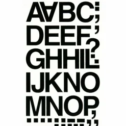 Chartpak Vinyl Helvetica Style Letters/Numbers - 10, 35 (Numbers, Capital Letter, Symbols) Shape - Self-adhesive - 1.50