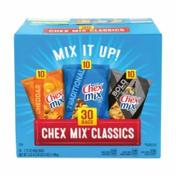 Chex Mix Varieties, Assorted Flavors, 1.75 oz Pack, 30 Packs/Carton