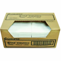 Chicopee Durawipe Shop Towels, 13 x 15, Z Fold, White, 100/Carton