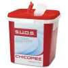 Chicopee S.U.D.S Bucket with Lid, 7.5 x 7.5 x 8, Red/White, 220 Wipes per Carton, 3 Cartons