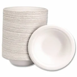 Chinet PaperPro Naturals Molded Fiber Dinnerware, Round Bowls, 12 oz, Beige, 125/Bag, 8 Bags/Carton