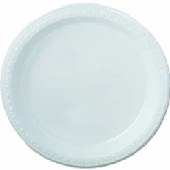 Chinet Heavyweight Plastic Plates, 9" dia, White, 125/Pack, 4 Packs/Carton