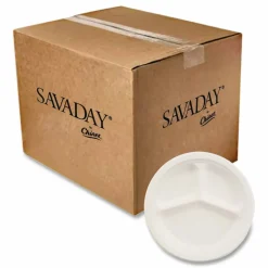 Chinet Paper Dinnerware, 3-Compartment Plate, 10.25