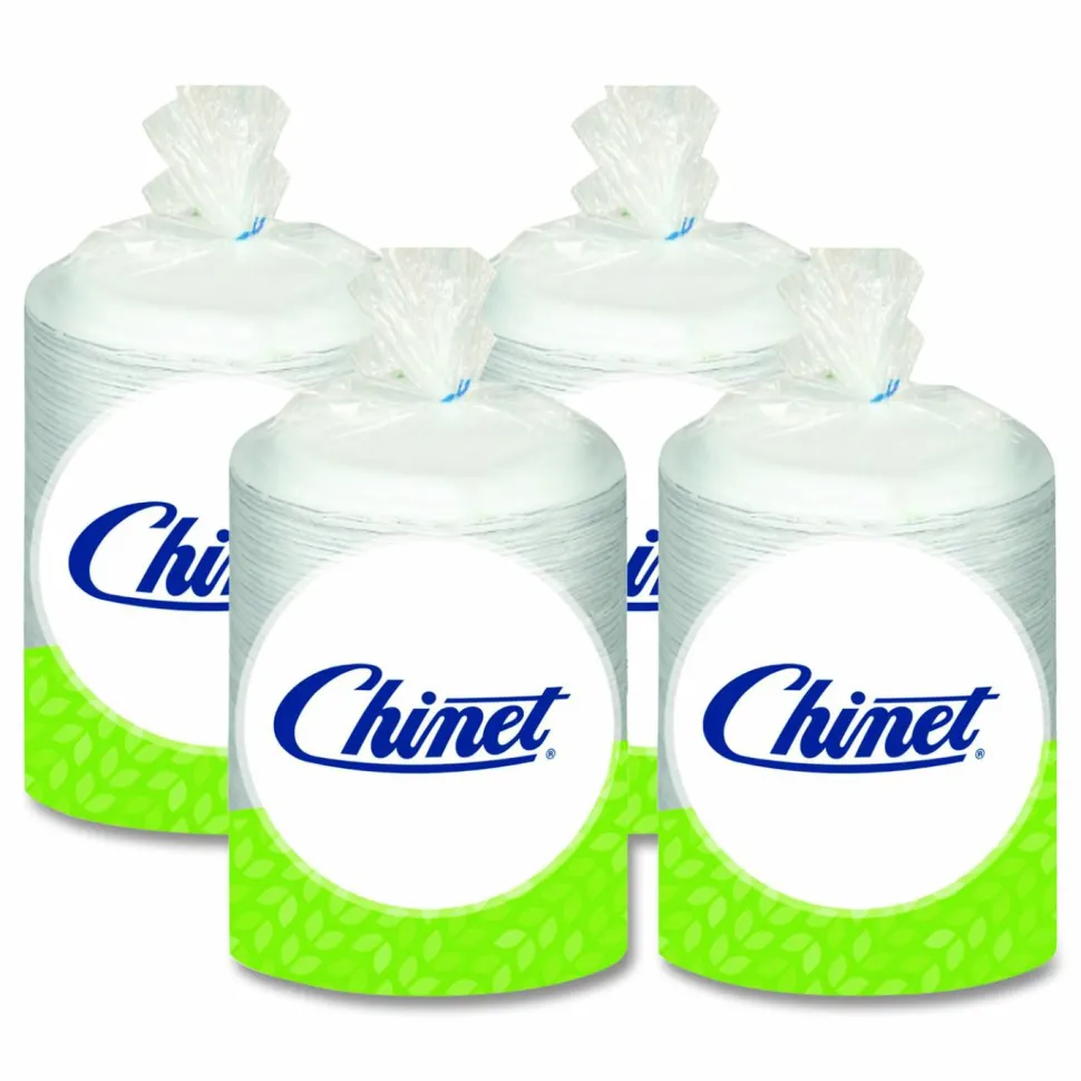Chinet PaperPro Naturals Molded Fiber Dinnerware, Round Plates, 10.5" dia, Natural, 125/Pack, 4 Packs/Carton
