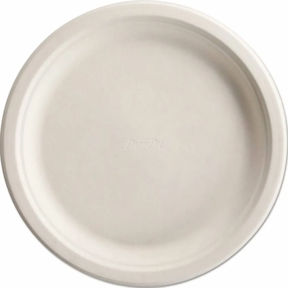 Chinet PaperPro Naturals Molded Fiber Dinnerware, Round Plates, 10.5" dia, Natural, 125/Pack, 4 Packs/Carton