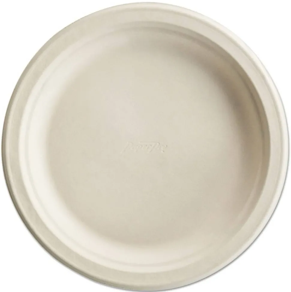 Chinet PaperPro Naturals Molded Fiber Dinnerware Round Plates, 6", White, 125 Plates Per Pack, Carton Of 8 Packs