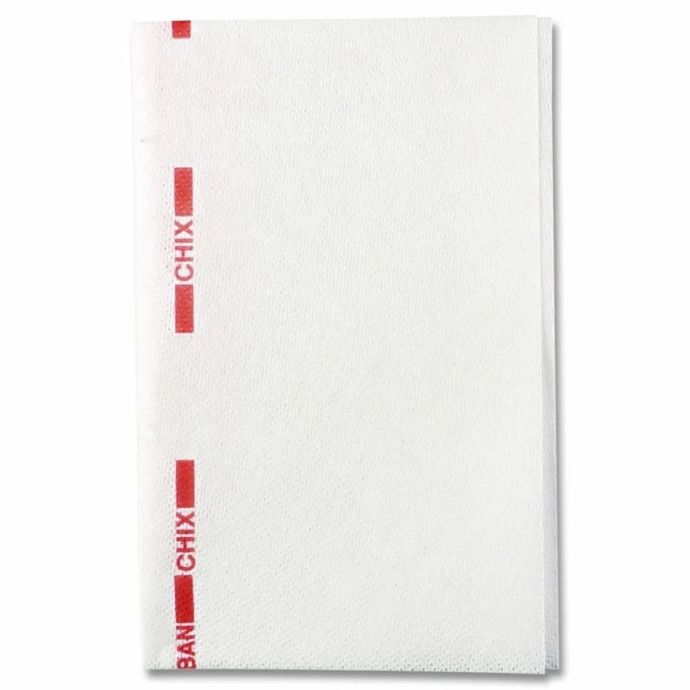 Chix Fabric Reusable Food Service Towels, 13 1/2" x 24", White, Case Of 150