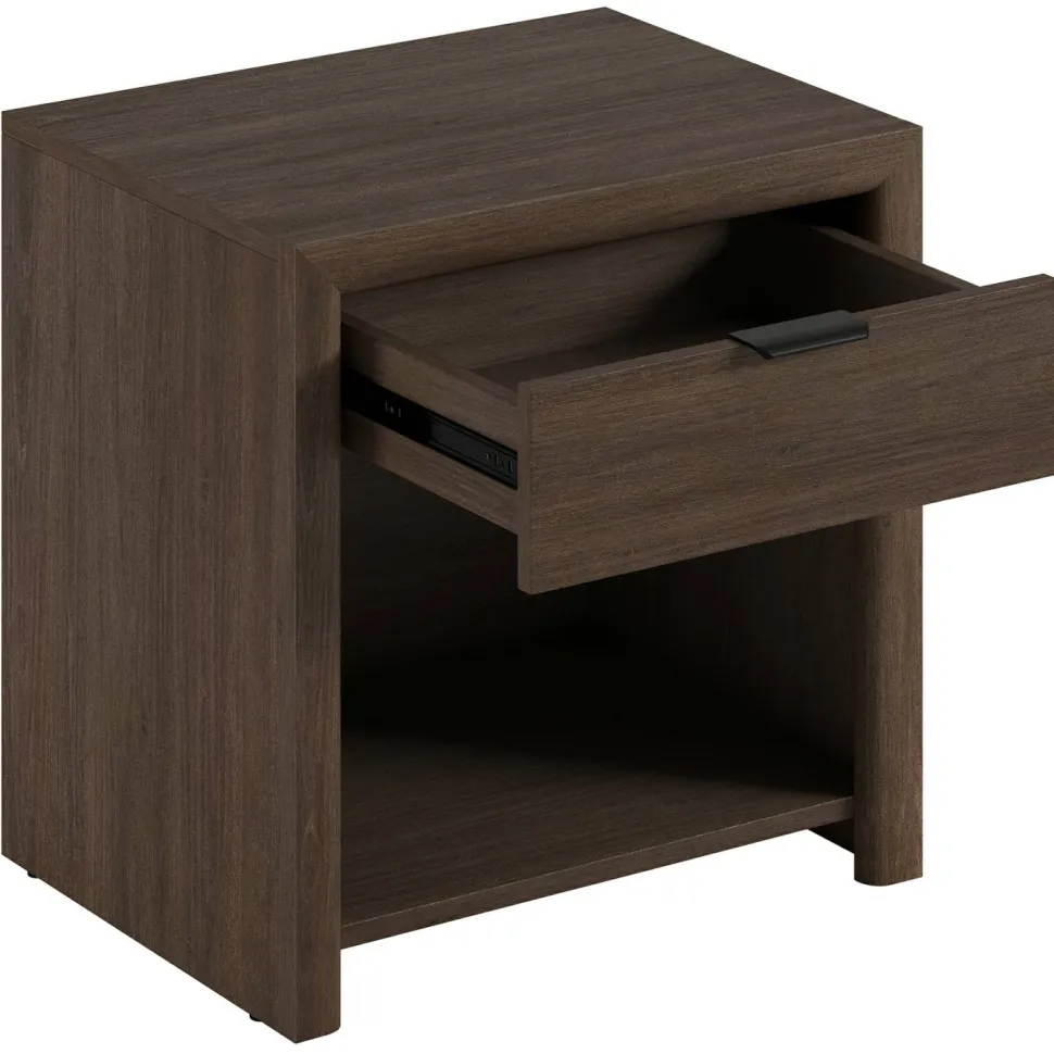 Clara 24" Rectangular Nightstand in Brown Oak