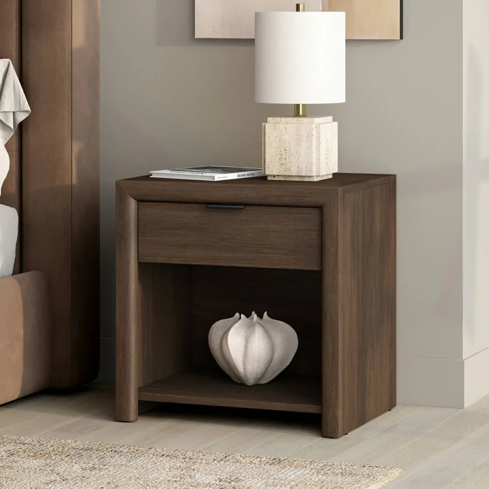 Clara 24" Rectangular Nightstand in Brown Oak