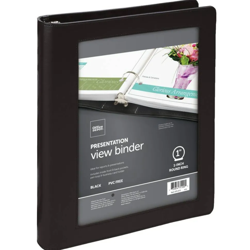 Classic-Style View 3-Ring Binder, 1" Round Rings, Black