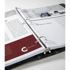 Classic Style Magnetic Strap 3-Ring Binder, 1" Round Rings, Black