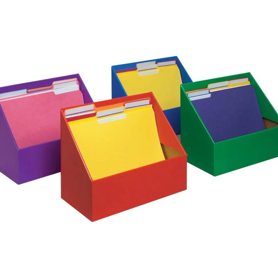 Classroom Keepers Folder Holders, 9 5/8"H x 11 3/4"W x 5 3/4"D, Assorted Colors, Pack Of 4