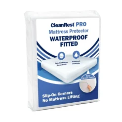 CleanRest Fitted Mattress Protectors, Queen, 80”L x 60”W x 21”D, White, Case Of 4 Protectors