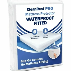 CleanRest Fitted Mattress Protectors, Queen, 80”L x 60”W x 21”D, White, Case Of 4 Protectors