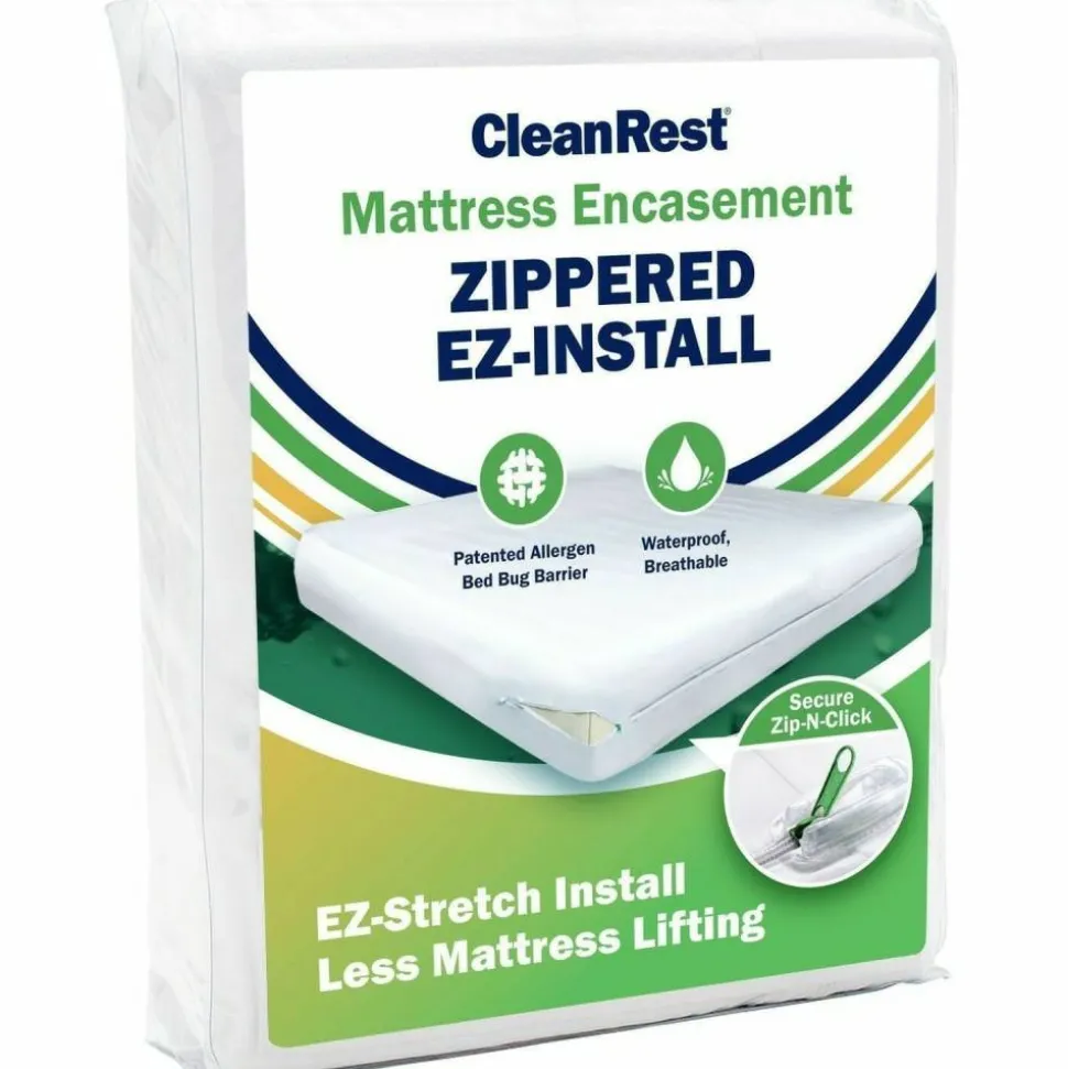 CleanRest Mattress Encasements, King, 80”L x 78”W x 18”D, White, Case Of 3 Encasements