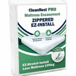 CleanRest PRO Mattress Encasements, Queen, 80”L x 60”W x 18”D, White, Case Of 3 Encasements